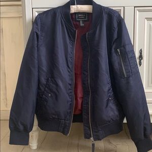 Forever 21 navy blue bomber jacket
